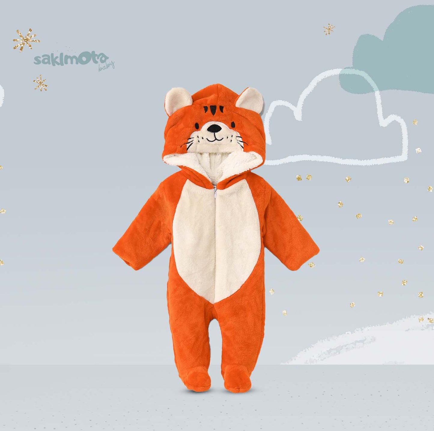 Polar lion jumpsuit lined with fur