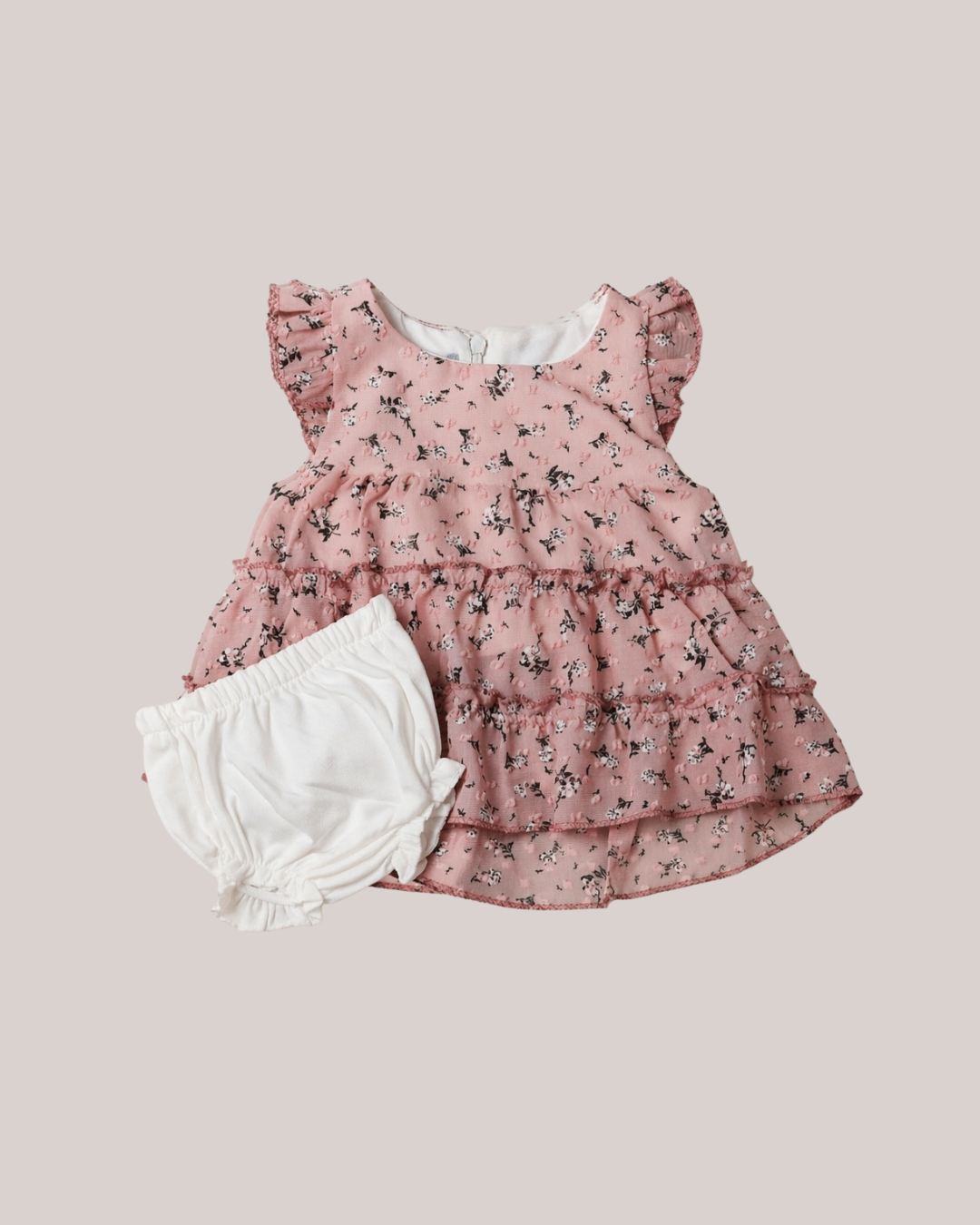 فستان بيبي بناتي شيفون بنقشة