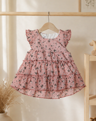 فستان بيبي بناتي شيفون بنقشة