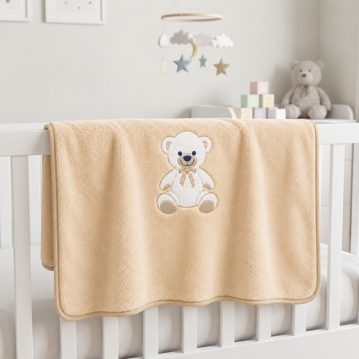 Plain embroidered blanket