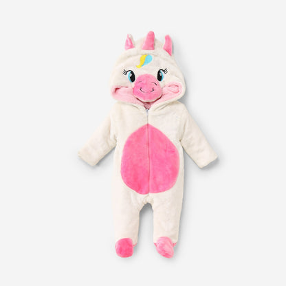 Unicorn jumpsuit with fur lining