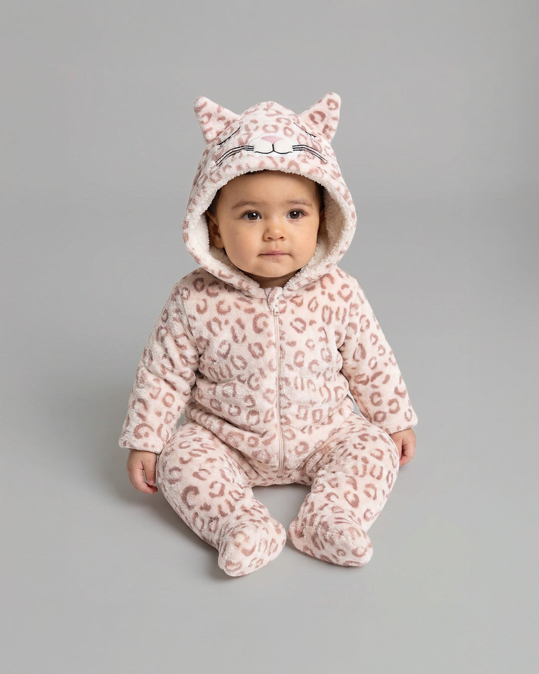 Polar jumpsuit cat with fur lining