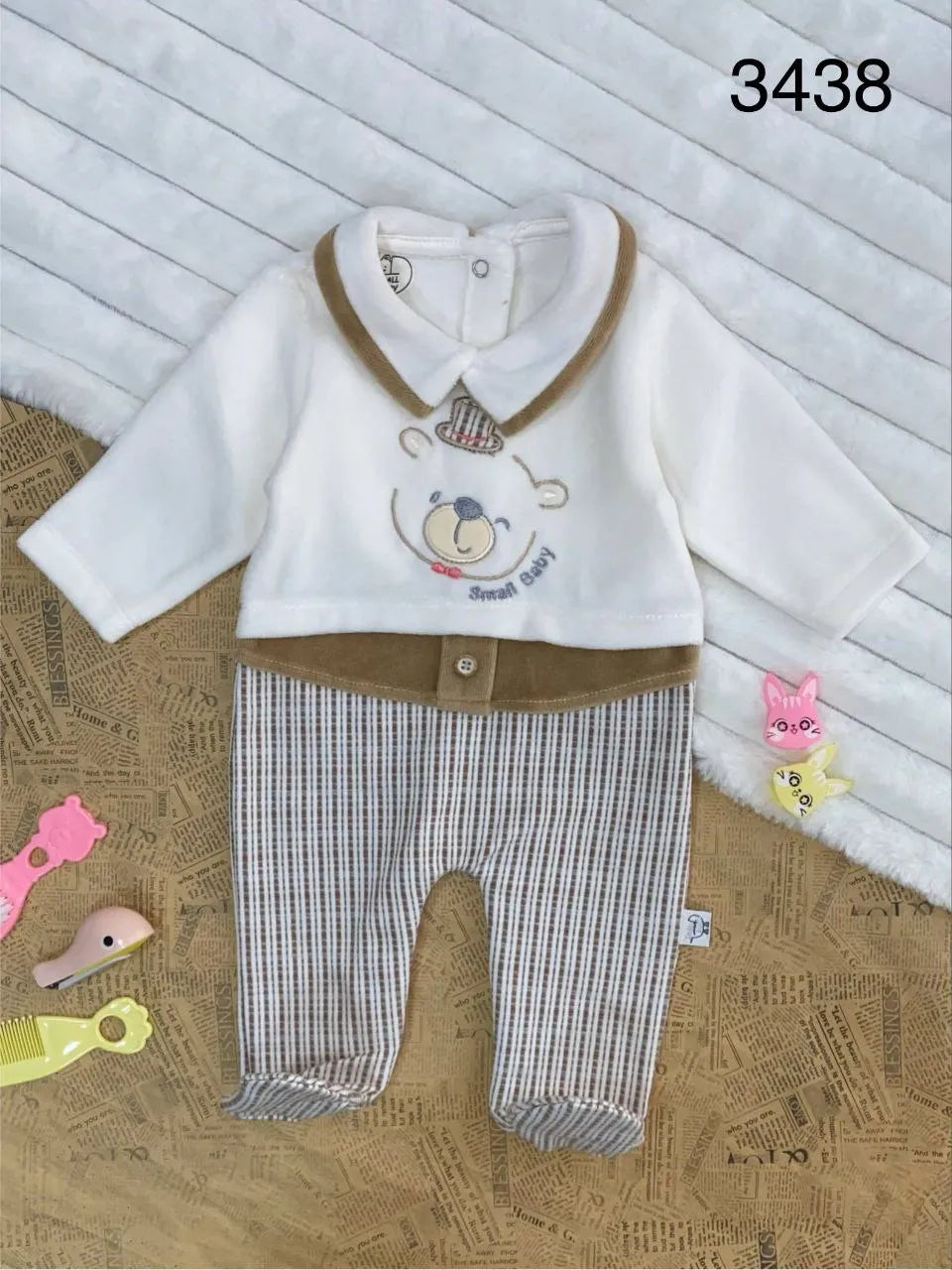 سالوبيت مواليد قطيفة - 0-3-months - ملابس رضع وحديثي الولادة سكلاموتا بيبي