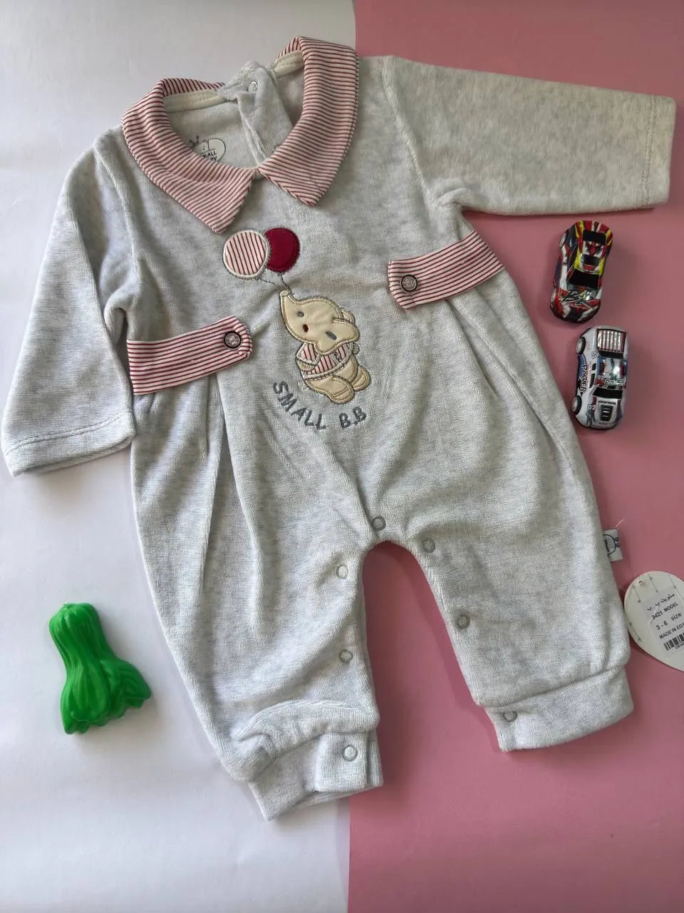سالوبيت مواليد قطيفة - 3-6-months - ملابس رضع وحديثي الولادة سكلاموتا بيبي