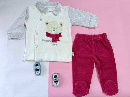 بيجامة قطيفة مواليد