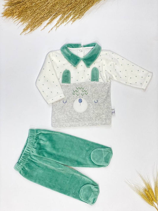 بيجامة مواليد قطيفة